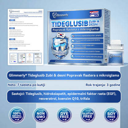 Glimmerly®🦷 Tideglusib Flaster s mikroiglicama za popravak zuba i desni 💳 Plaćanje pouzećem (Obnavlja caklinu i dentin • Jača desni • Uklanja kamenac i neugodan miris • Smanjuje osjetljivost zuba) 🍋