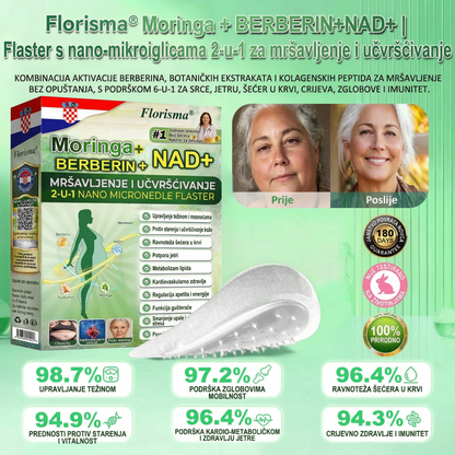 Plaćanje pouzećem dostupno 【Posljednji dan akcije: 70 % popusta】  Florisma® 👩‍⚕️Moringa & Berberin 10-u-1 Napredni Nano Mikroiiglički Flaster Pogodno za pretilost, dijabetes, apneju u snu i probleme s zglobovima 🌱