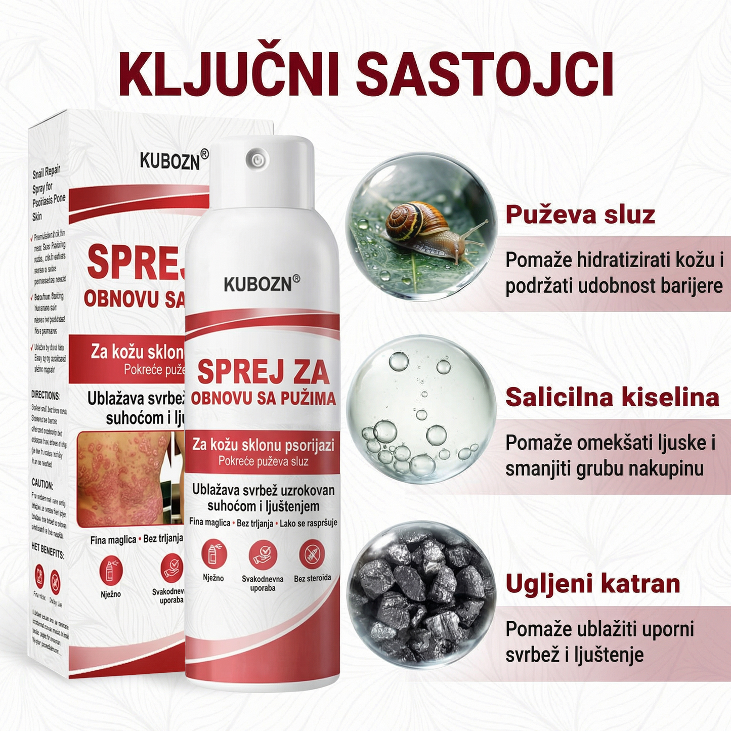 KUBOZN® 🎉SPREJ ZA OBNOVU SA PUZIMA za svrbežnu, perutavu kožu kod psorijaze 🎁